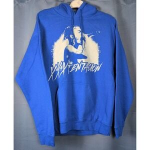XXXTentacion Screen printed Hoodie Mens Medium Blue Music Hip Hop Rap Streetwear